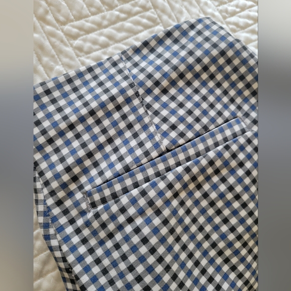 Crosby Prince Crop Flare Pants Blue Gingham Stretch Tailored Ankle Slim XS S - Picture 4 of 11